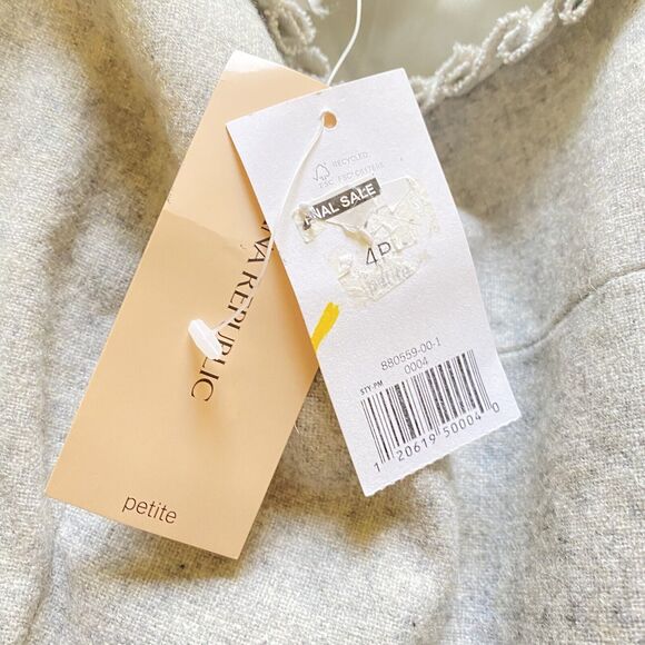 Banana Republic Dress 4P Gray Jewel Strapless Holiday Party Fit & Flare FLAW - Picture 5 of 9